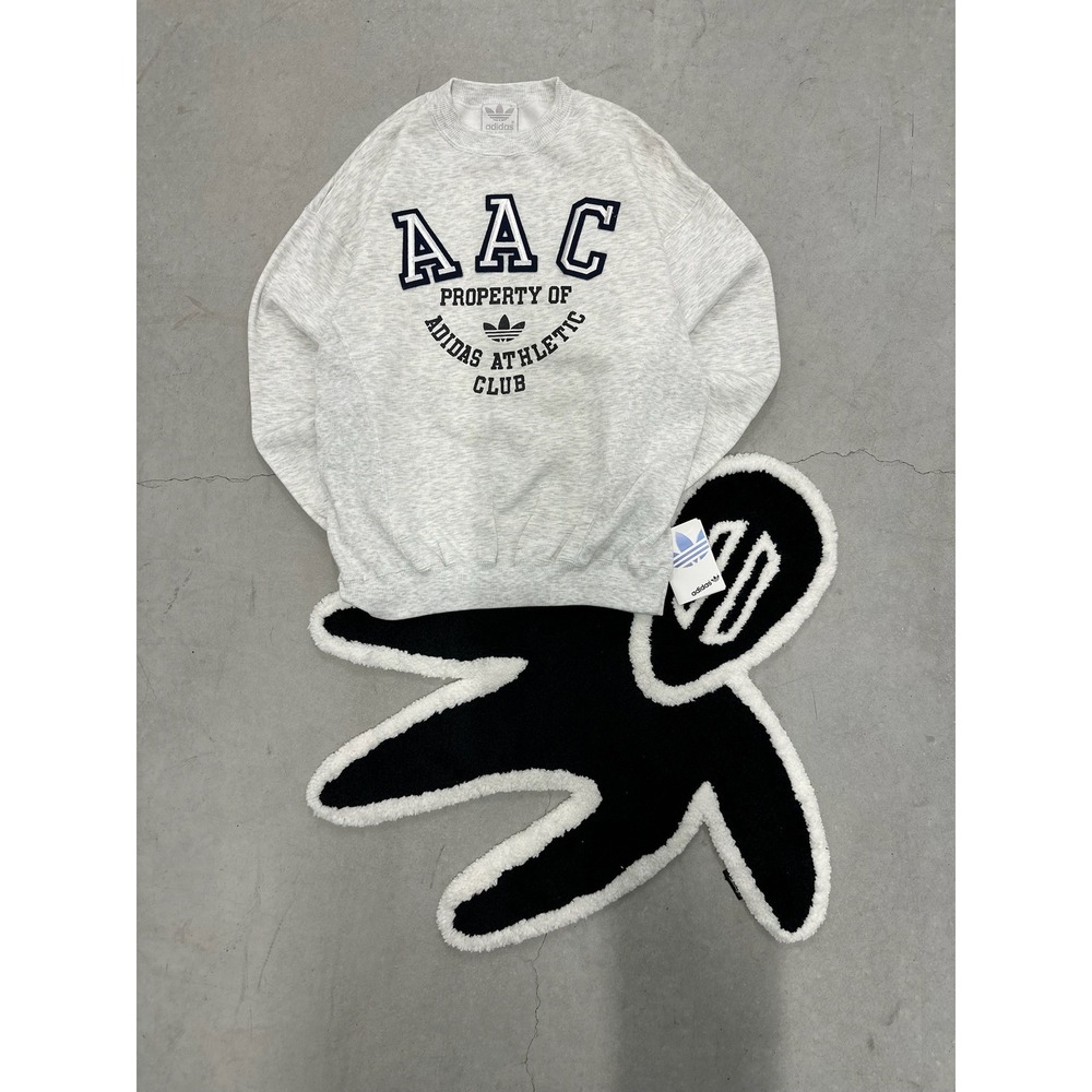 80s Adidas Athletic Club AAC Vintage Sweatshirt Heather Grey Mens Medium‎ NWT